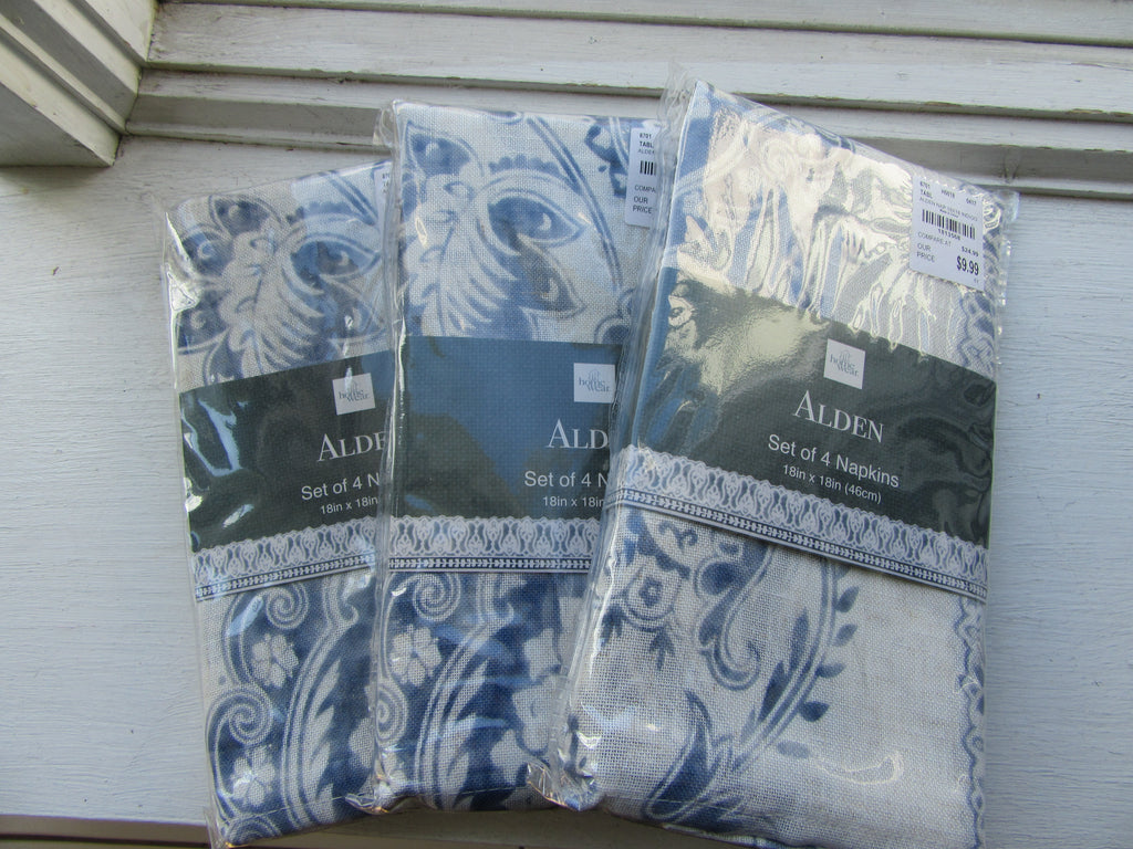 New Alden Indigo Cloth Napkin Set of 12 by Homewear