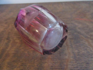 Antique Cranberry to Clear Crystal Perfume Bottle