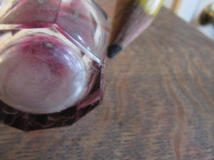 Antique Cranberry to Clear Crystal Perfume Bottle