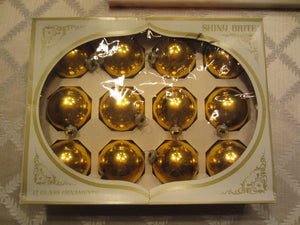 Vintage SHINY BRITE Gold Ornaments